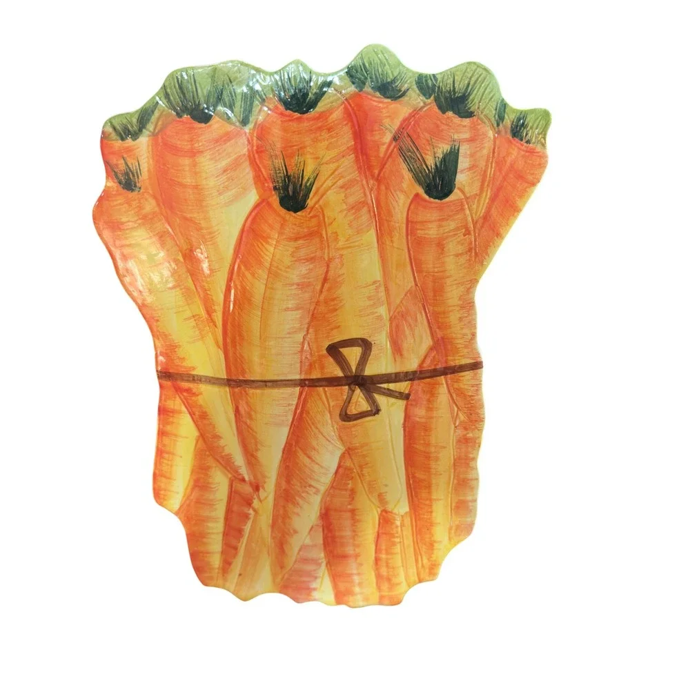 Ceramiche Leonardo Carrot Platter Italy Vintage Orange Ceramic Serving Dish 7197